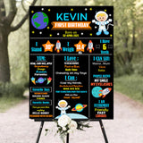 Space Birthday Customized Milestone Sign/Board for Kids Birthday Party