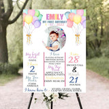 First Birthday Customized Milestone Board for Kids Birthday Party