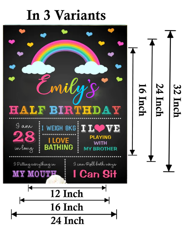 Half Birthday Chalkboard/Milestone Board for Kids Birthday Party