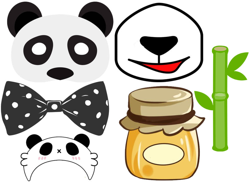 Panda Birthday Party Photo Booth Props Kit