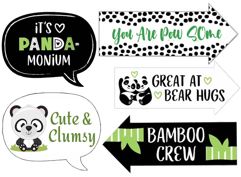 Panda Birthday Party Photo Props Kit