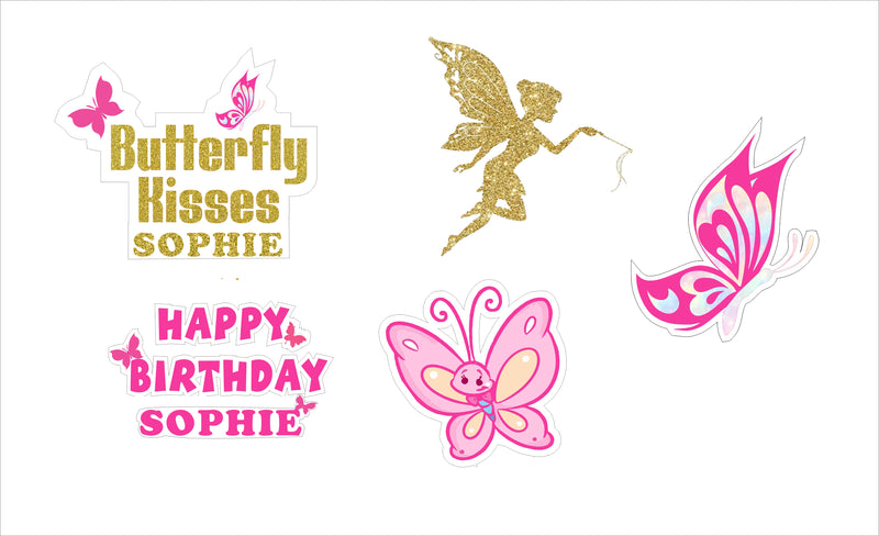 Butterflies & Fairies Theme Birthday Party Cutouts