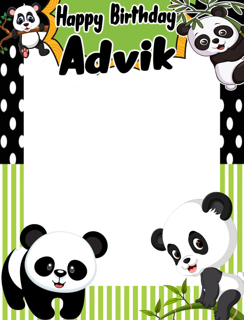 Panda Birthday Party Selfie Photo Booth Frame