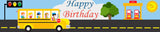 Wheels On The Bus Theme Birthday Party Long Banner for Decoration