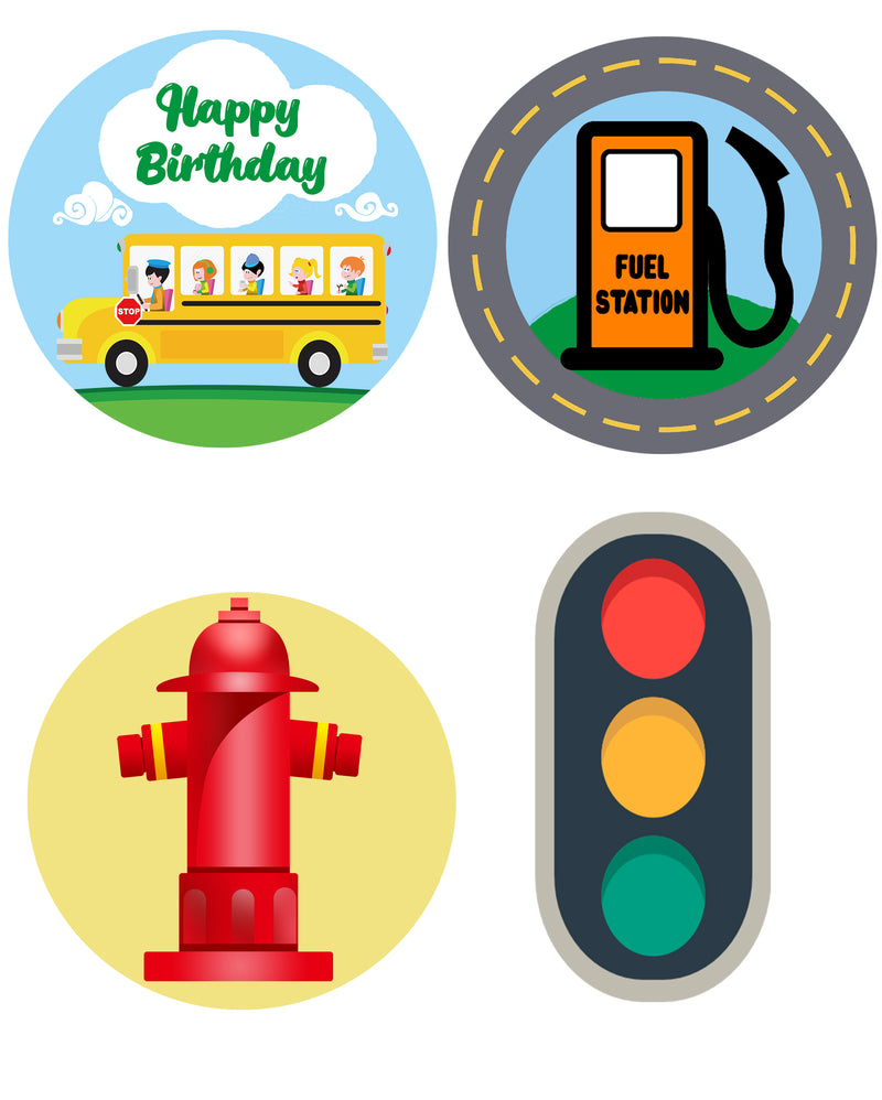 Wheels On The Bus Theme Birthday Party Theme Hanging Set for Decoration.