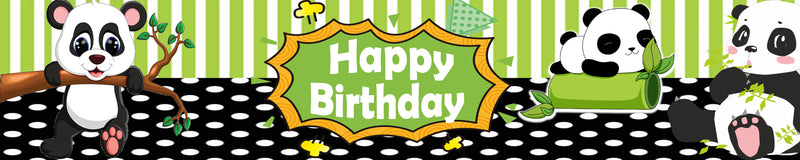 Panda Birthday Party Long Banner for Decoration