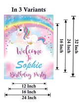 Unicorn Theme Birthday Party Yard Sign/Welcome Board.