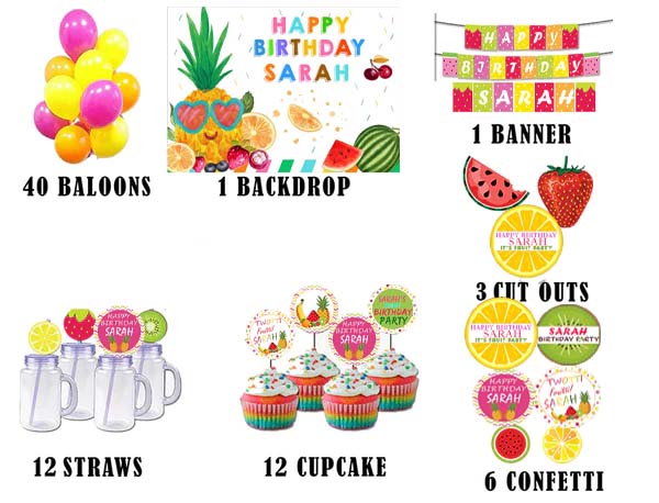 Twotti Fruity Birthday Complete Personalize Party Kit