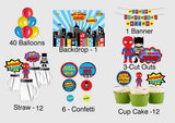 Super Hero Theme Birthday Complete Personalize Party Kit