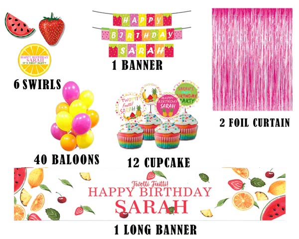 Twotti Fruity Birthday Party Decoration Kit - Personalized