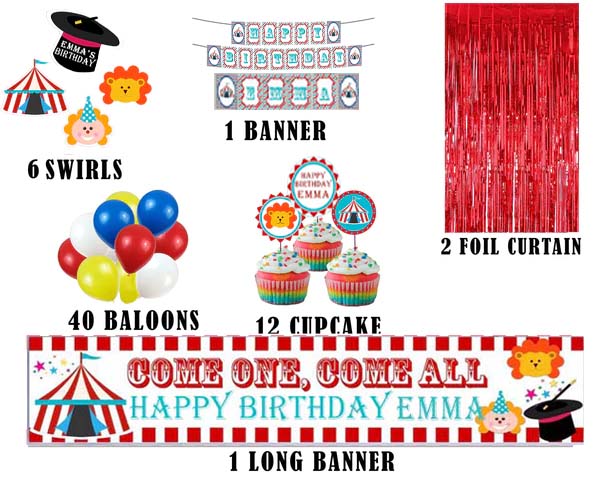 Carnival Birthday Party Decoration Kit - Personalized