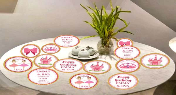 Twin Girls Birthday Party Table Confetti