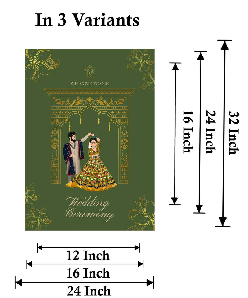 Indian Wedding Ceremony Welcome Board for Decoration