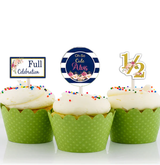 Half Birthday Boys Birthday Party Cupcake Toppers for Decoration