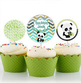 Panda Birthday Party Cupcake Toppers for Decoration