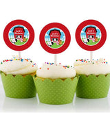 Farm Animal Theme Birthday Party Cupcake Toppers for Decoration