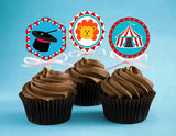 Carnival Theme Birthday Party Cupcake Toppers for Decoration