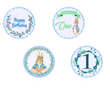 Bunny Theme Birthday Party Cupcake Toppers for Decoration