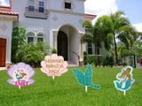 Mermaid Theme Birthday Party Cutouts