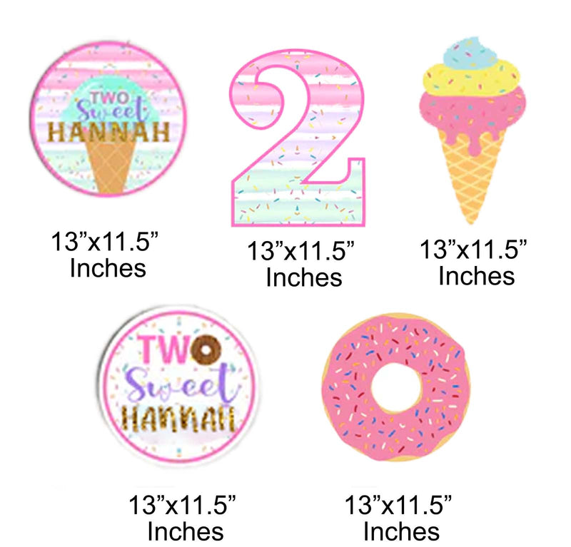 Two Sweet Theme Birthday Party Cutouts