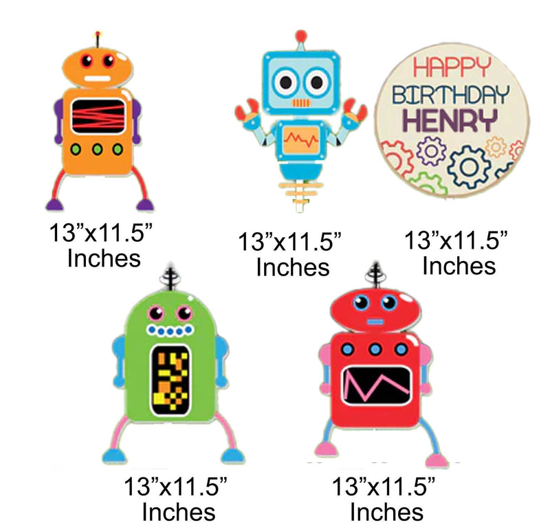 Robot Theme Birthday Party Cutouts