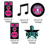 Rockstar Theme Birthday Party Cutouts