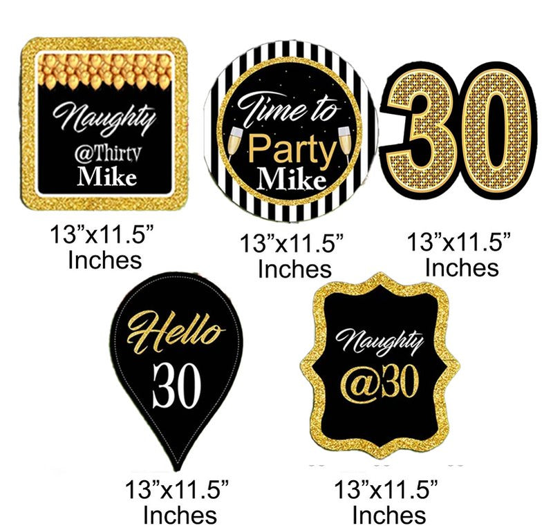 30th Theme Birthday Party Cutouts