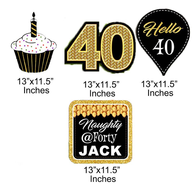 40th Theme Birthday Party Cutouts