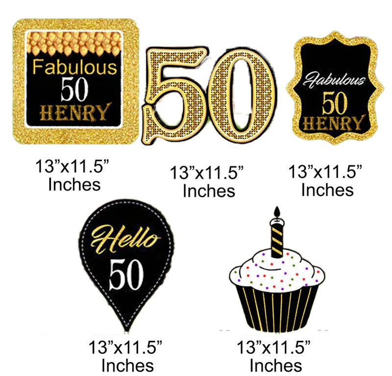 50th Theme Birthday Party Cutouts