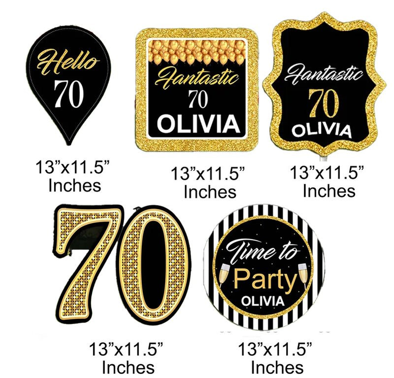 70th Theme Birthday Party Cutouts