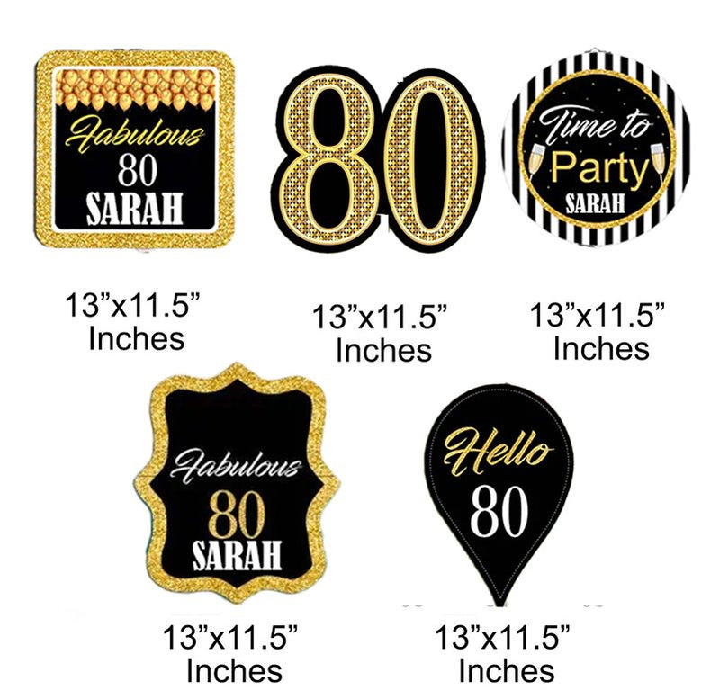 80th Theme Birthday Party Cutouts