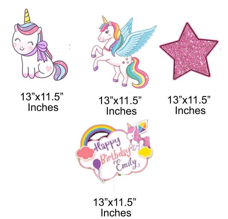 Unicorn Theme Birthday Party Cutouts