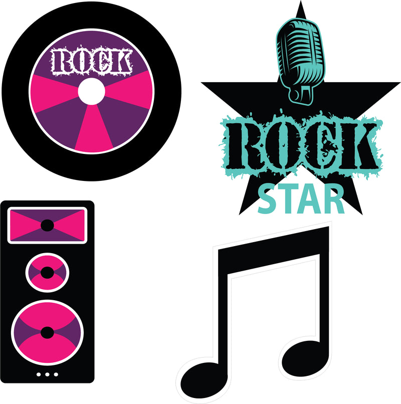 Rockstar Theme Birthday Party Cutouts