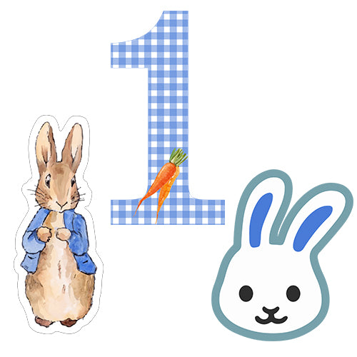 Bunny Theme Birthday Party Cutouts