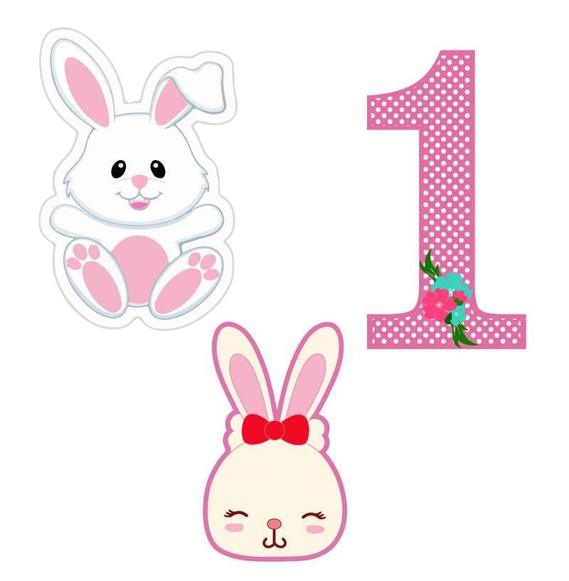 Bunny Theme Birthday Party Cutouts