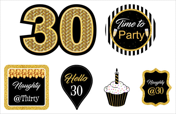 30th Theme Birthday Party Cake Topper /Cake Decoration Kit