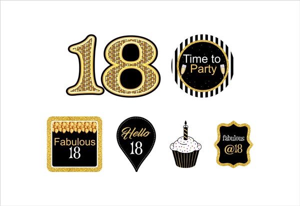 18th Theme Birthday Party Cake Topper /Cake Decoration Kit