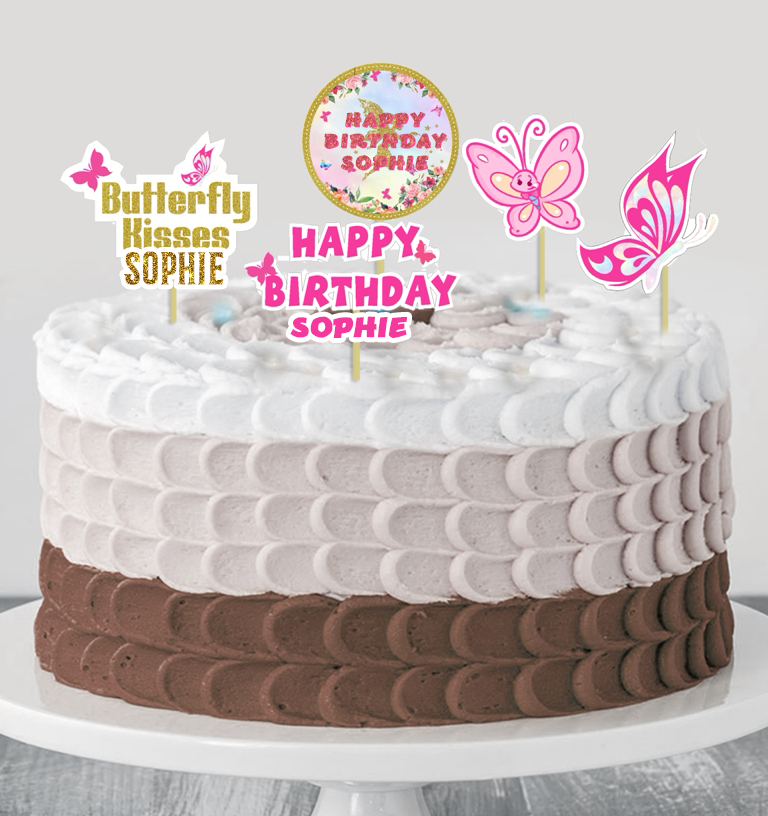 Butterflies & Fairies Party Cake Topper /Cake Decoration Kit