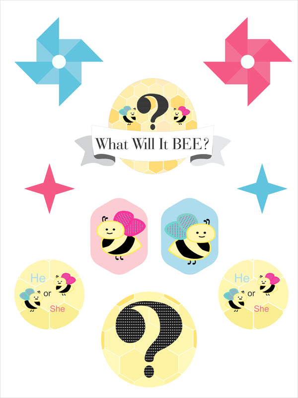 "What It Will Bee" Baby Shower Theme Party Cake Decorating Kit For Birthday Party