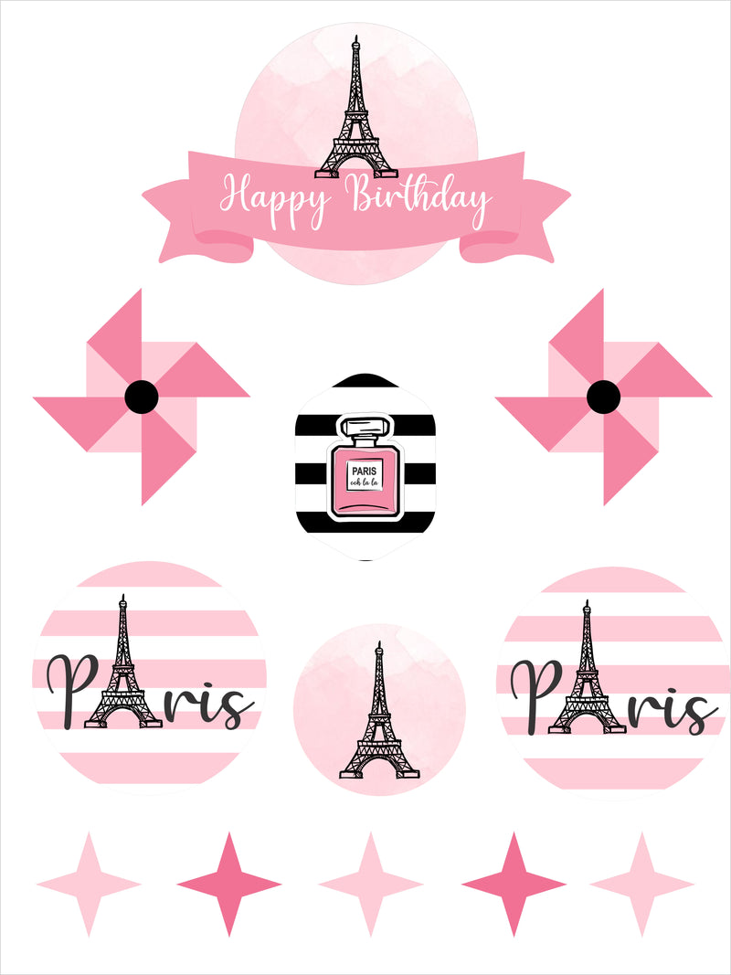 Paris Theme Party Cake Decorating Kit For Birthday Party