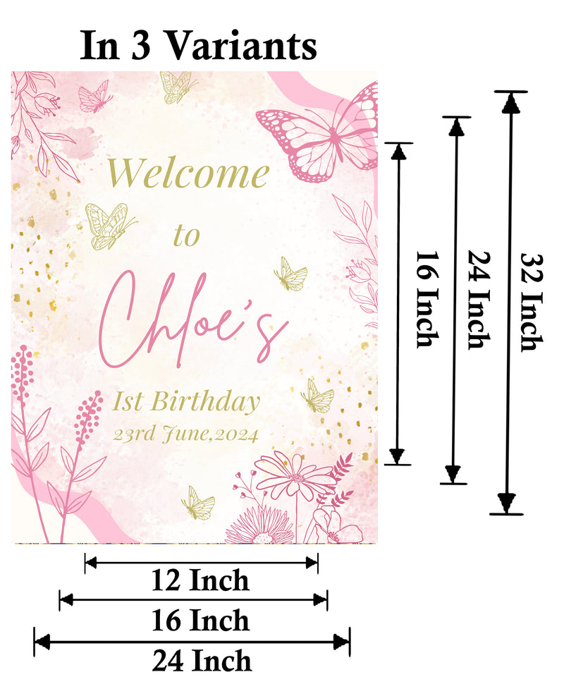 Butterfly Theme Birthday Party Yard Sign/Welcome Board.