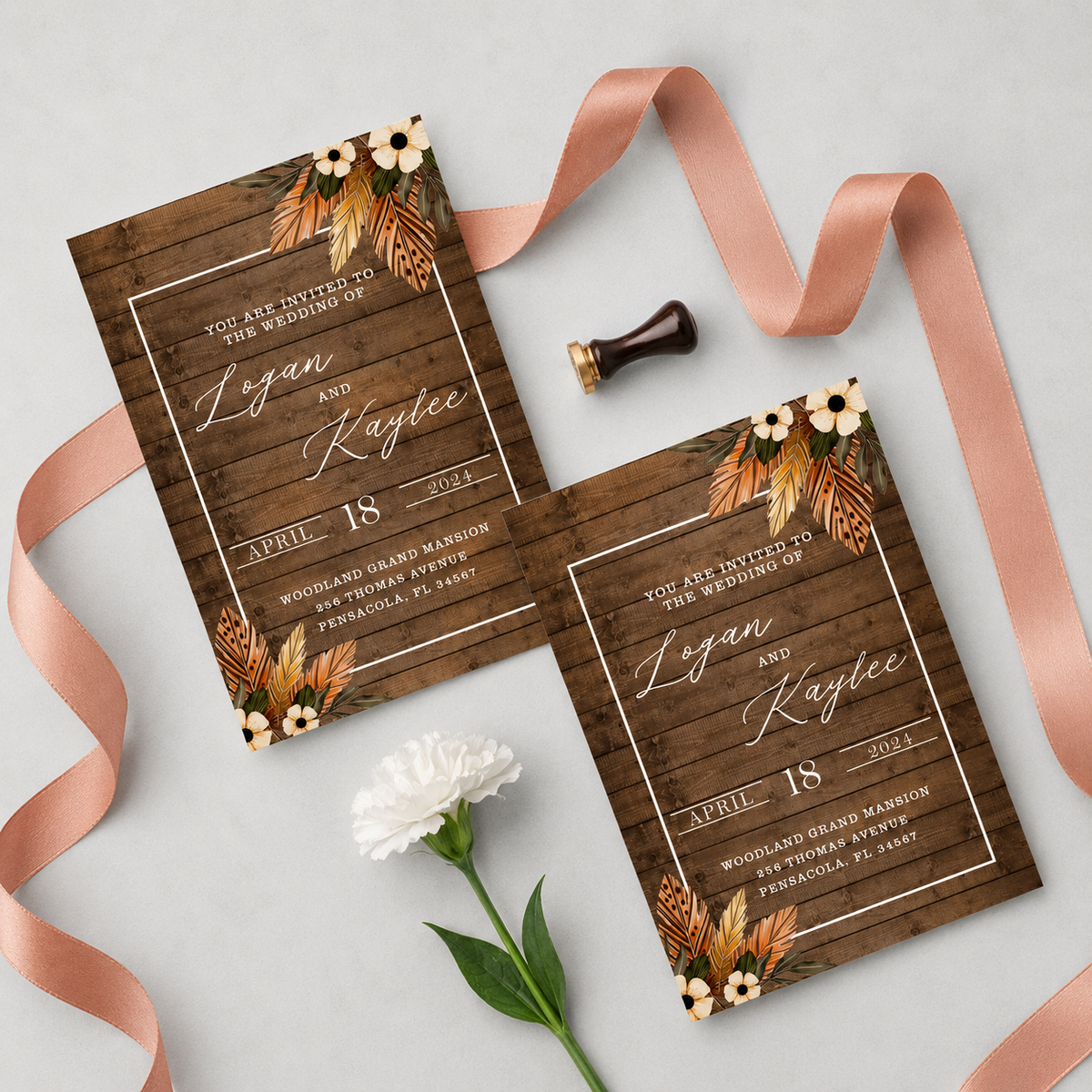 Rustic Wedding  E- Invite/Printed Invitation Card