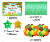 Jungle Safari Theme Birthday Party Complete Set with Personalized Backdrop