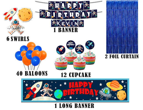 Space Birthday Party Decoration Kit - Personalized