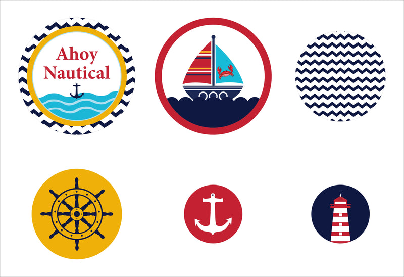 Nautical Ahoy Birthday Party Table Confetti