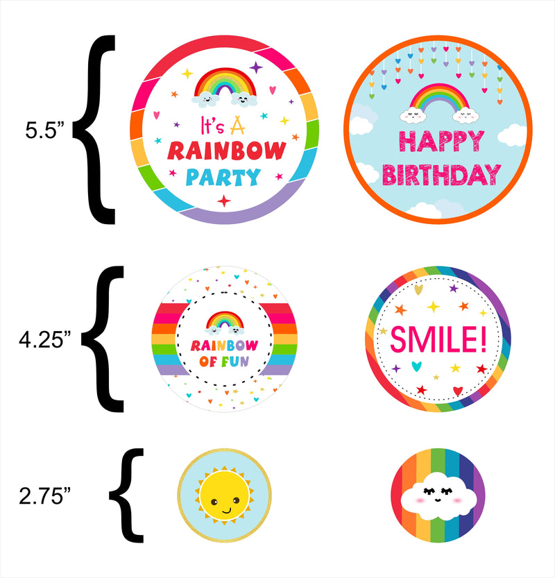 Rainbow Theme Birthday Party Table Confetti