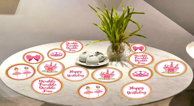 Twin Girls Birthday Party Table Confetti