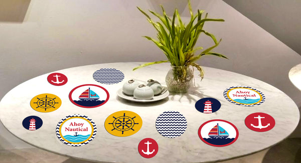 Nautical Ahoy Birthday Party Table Confetti