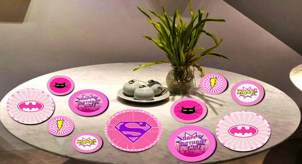 Super Girl Birthday Party Table Confetti