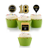 18th Birthday Party Cupcake Toppers for Decoration